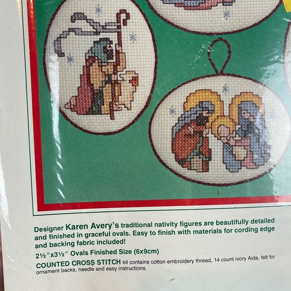 Dimensions Counted Cross stitch ornament kit blessed nativity ornaments - Picture 2 of 3